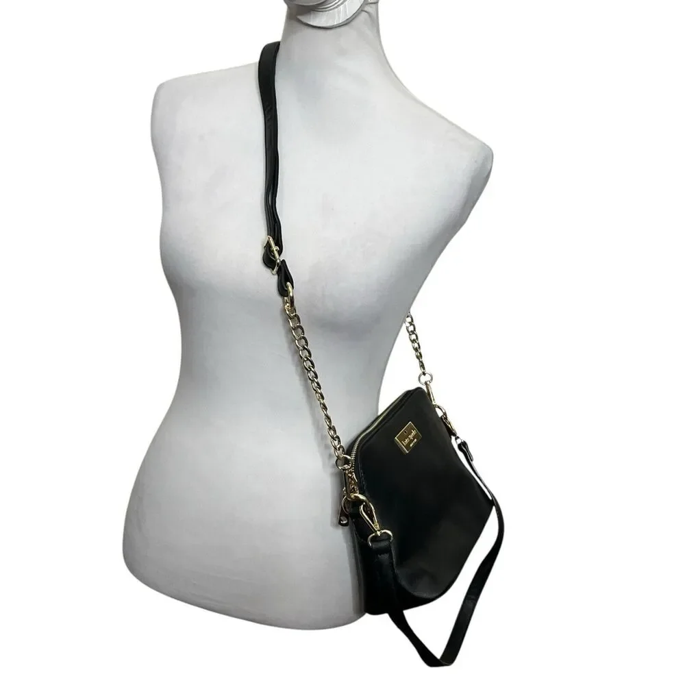 Kate Spade Convertible Crossbody Bag Black Saffiano Leather Adjustable‎ Strap